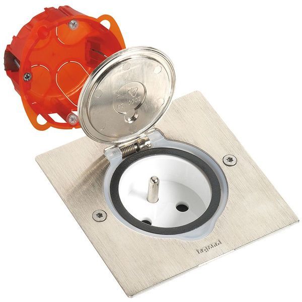 Prise De Sol Inox Étanche Ip44 Avec Clapet De Protection + B legrand 092110