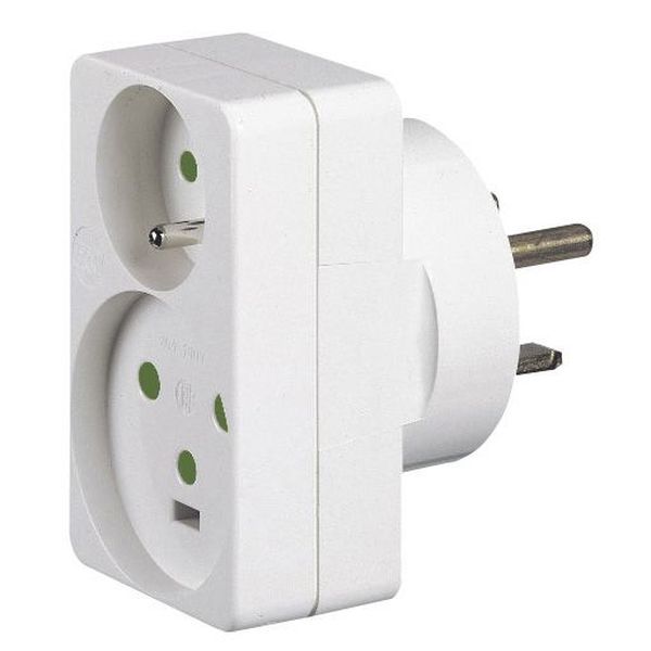 Adaptateur Pour 1 Fiche 2P+T 16A + 1 Fiche 2P+T 20A Sur Une legrand 090035