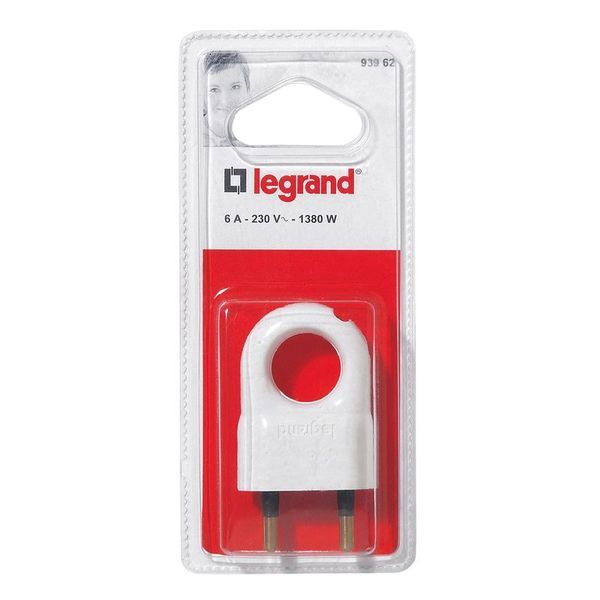 Fiche 2P 6A Anneau Plastique Blanc legrand 093962