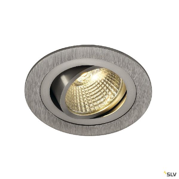 NEW TRIA 77, rond, LED, alu brossé, 9,1W, 3000K, 38°, clips ressorts 113906