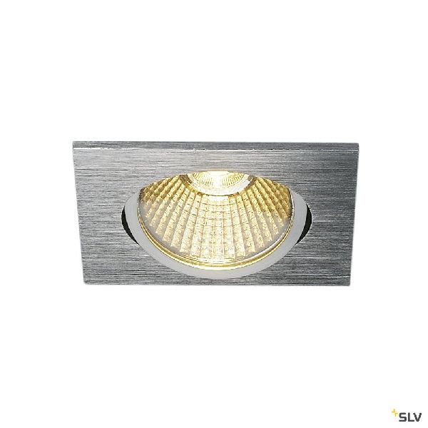 NEW TRIA 68, carré, LED, alu brossé, 12W, 3000K, 38°, alim inclus 114396