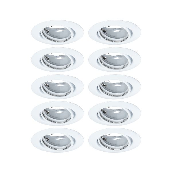 Base encastré orientable max10x10W GU10 230V 51mm blanc/métal