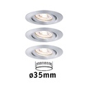 Enc Nova mini Coin rond orientable LED 3x4W 310lm alu tourné/alu