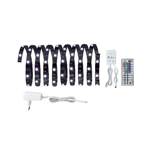 Kit de base YourLED ECO, 3m RGB 14,5W 230/12V 24VA noir PVC