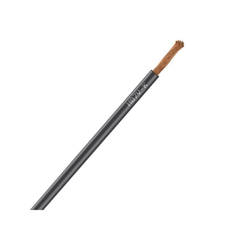 Fil Électrique H07 VK 6 mm² Souple Noir - Prix au m