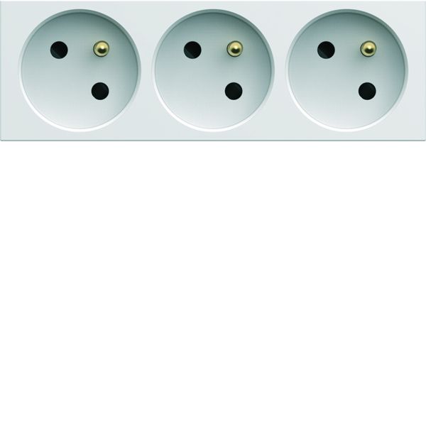 Prise de courant triple speciale goulotte gallery 2P+T 16A pure carton de 50 WXF423B50