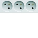 Prise de courant triple speciale goulotte gallery 2P+T 16A pure carton de 50 WXF423B50