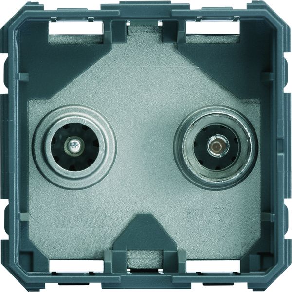 Prise Gallery TV + FM BNC traversante 10db 2 modules WXF254