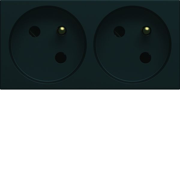 Prise de courant double speciale goulotte gallery 2P+T 16A night WXF422N