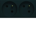 Prise de courant double speciale goulotte gallery 2P+T 16A night WXF422N