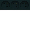 Prise de courant triple speciale goulotte gallery 2P+T 16A night WXF423N