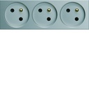 Prise de courant triple speciale goulotte gallery 2P+T 16A titane WXF423T