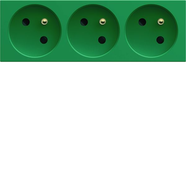 Prise de courant triple speciale goulotte gallery 2P+T 16A vert WXF423V