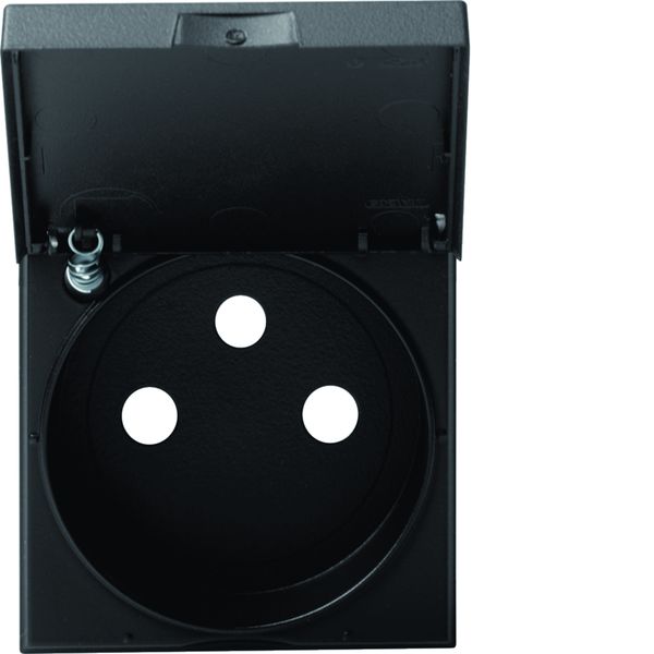 Enjoliveur Gallery prise de courant à puits 2P+T avec couvercle, finition Night WXD101N