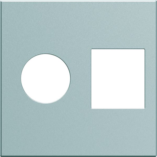 Enjoliveur Gallery prise TV + RJ45 2 modules, finition Titane WXD240T