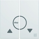 Enjoliveur Gallery volet roulant bouton poussoir 2 modules, finition Antibact WXD301H