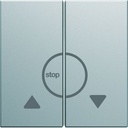 Enjoliveur Gallery volet roulant bouton poussoir 2 modules , finition Titane WXD301T