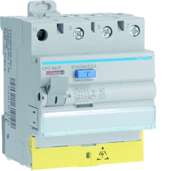 Interrupteur différentiel 40A 300mA 3P+N type AC 50/60Hz à bornes décalées CFC841F
