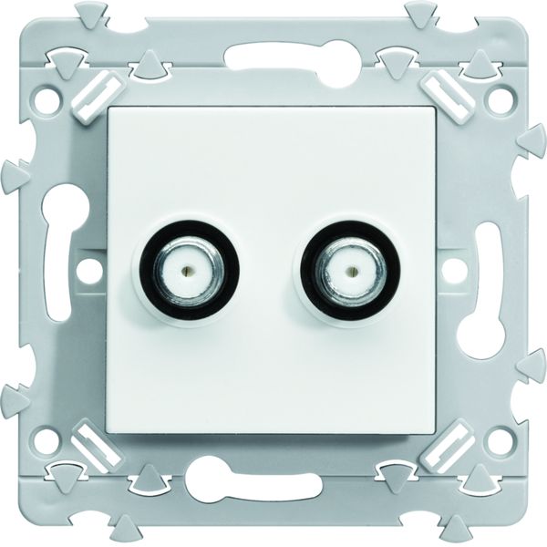 essensya Prise TV double type F pour réseaux câblés WE258