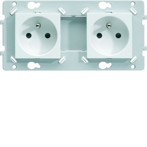 Prise double Essensya 2P+T Pré cablées Pure WE122