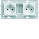 Prise double Essensya 2P+T Pré cablées Pure WE122