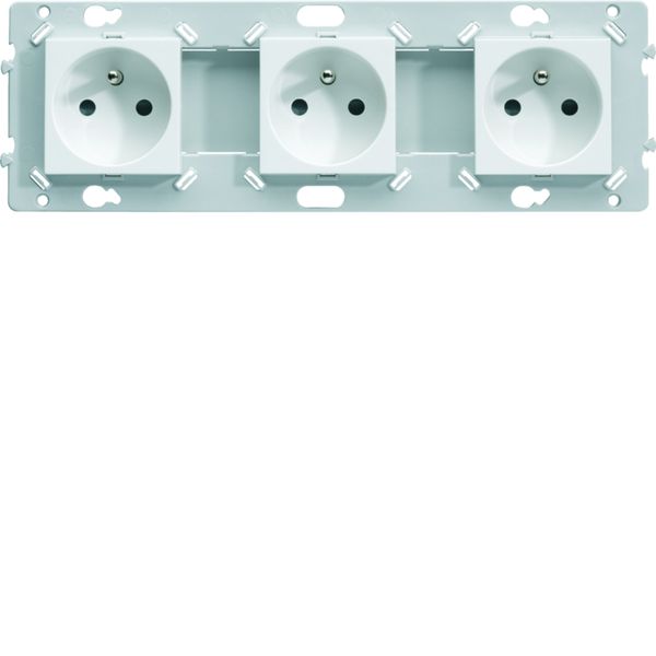 Prise triple Essensya 2P+T Pré cablées Pure WE123