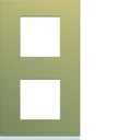 Plaque de finition Gallery 2 postes Champagne verticale entraxe 71 mm WXP0442