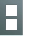 Plaque de finition Gallery 2 postes Taupe verticale entraxe 57 mm WXP0922