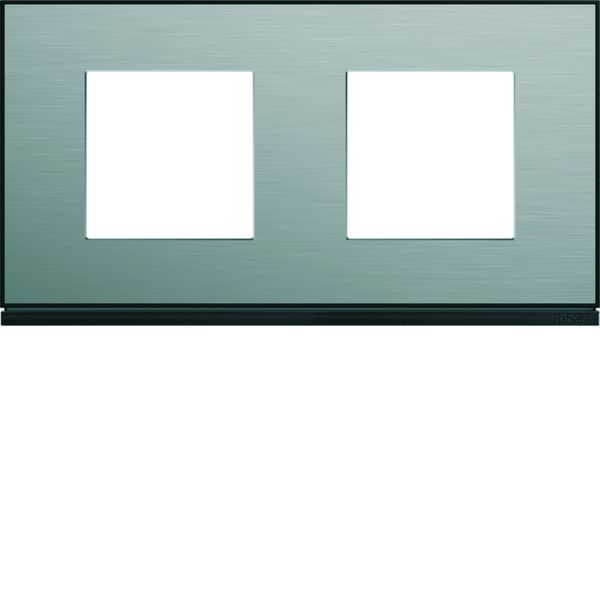 Plaque de finition Gallery 2 postes Acier horizontale entraxe 71 mm WXP2112