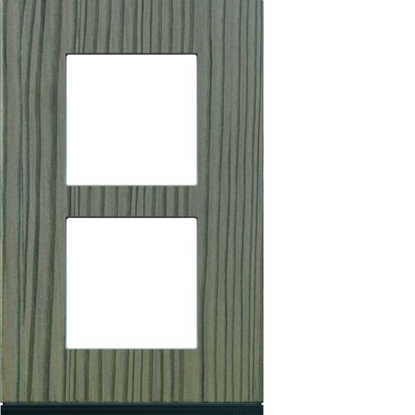 Plaque de finition Gallery 2 postes Grey wood verticale entraxe 57 mm WXP4822