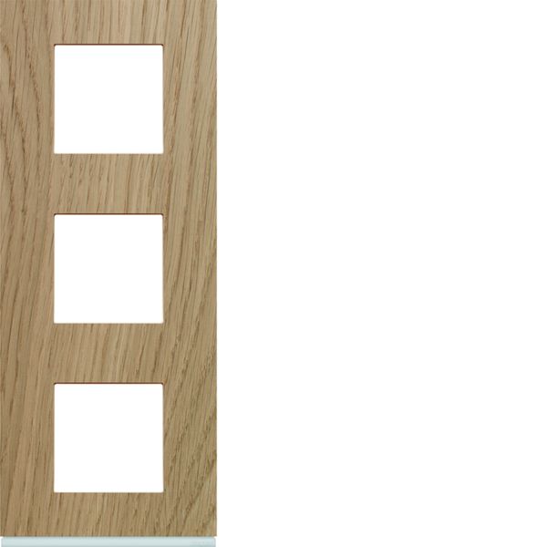 Plaque de finition Gallery 3 postes verticale ?Oak wood entraxe 71 mm WXP4743