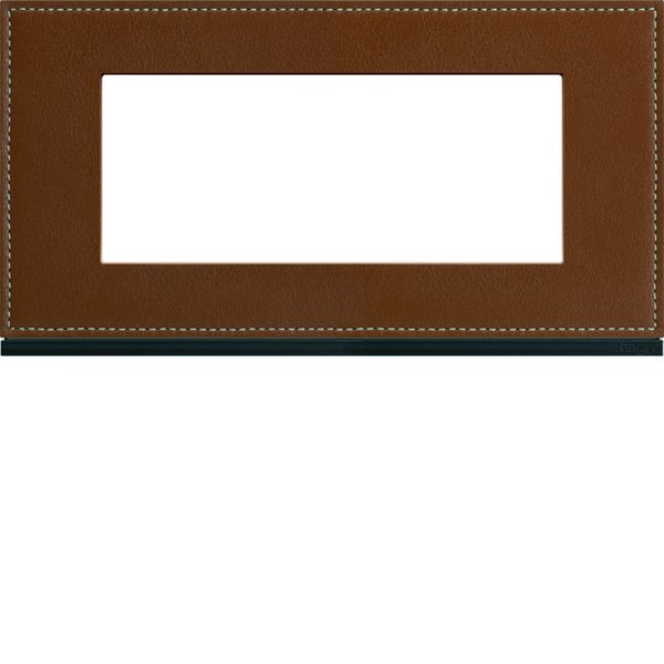 Plaque de finition Gallery 5 modules Coffee leather entraxe 71 mm WXP4905