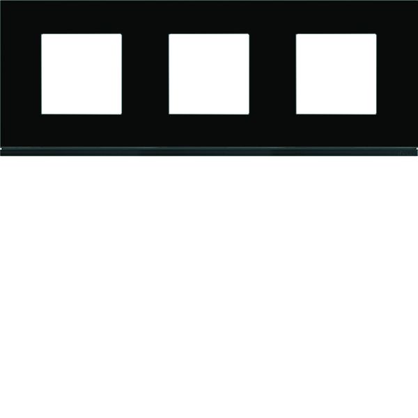 Plaque de finition Gallery 3 postes horizontale Midnight glass entraxe 71 mm WXP4113