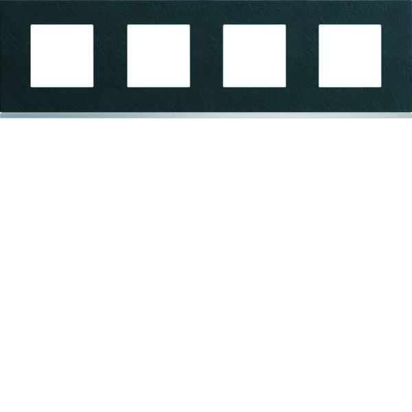 Plaque de finition Gallery 4 postes horizontale ?Dark rock entraxe 71 mm WXP4414