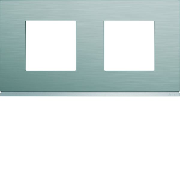 Plaque de finition Gallery 2 postes Bright inox horizontale entraxe 71 mm WXP4212