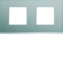 Plaque de finition Gallery 2 postes Bright inox horizontale entraxe 71 mm WXP4212