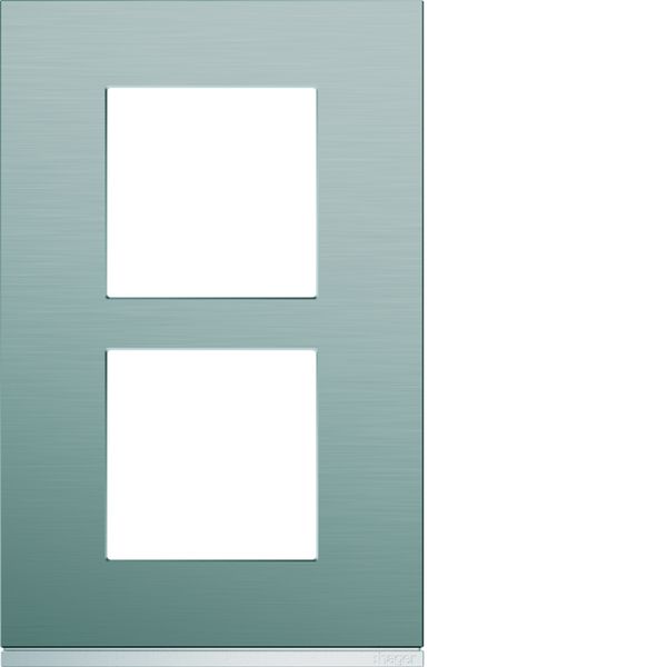 Plaque de finition Gallery 2 postes Bright inox verticale entraxe 57 mm WXP4222