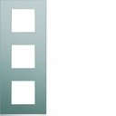 Plaque de finition Gallery 3 postes verticale Bright inox entraxe 71 mm WXP4243