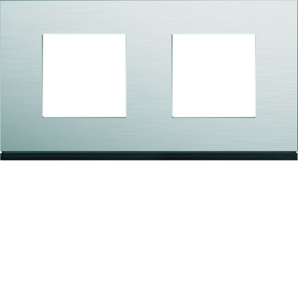 Plaque de finition Gallery 2 postes Natural alu horizontale entraxe 71 mm WXP4312