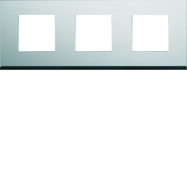 Plaque de finition Gallery 3 postes horizontale Natural alu entraxe 71 mm WXP4313