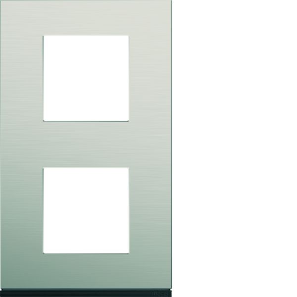 Plaque de finition Gallery 2 postes Antique alu verticale entraxe 71 mm WXP4542