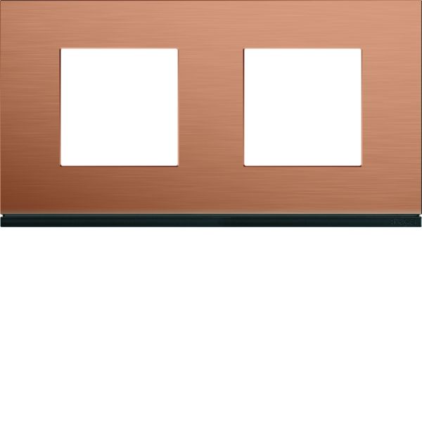 Plaque de finition Gallery 2 postes Copper alu horizontale entraxe 71 mm WXP4612