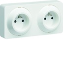 ateha prise de courant double horizontale ou verticale 2P+T complet WJC132B