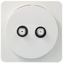 ateha Prise TV double type F complet pour réseaux câblés WJC258B