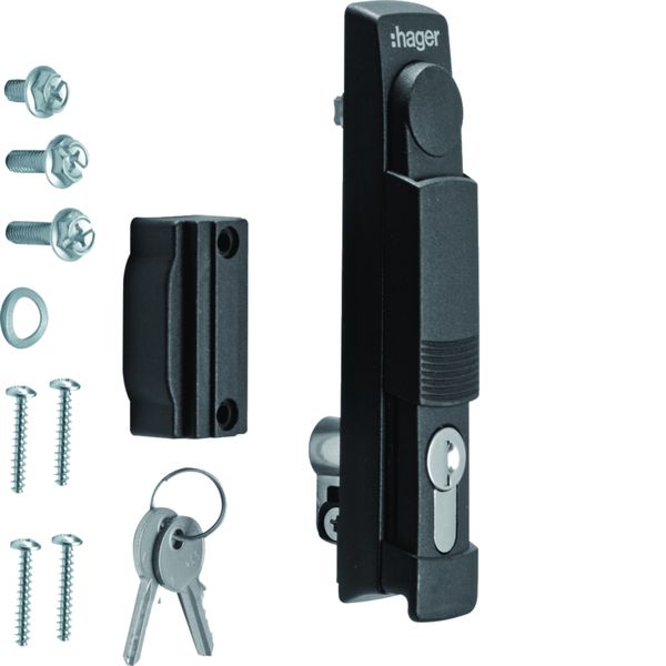 Fermeture poignée escamotable avec serrure E1242+2 clés univers IP5-6 et Quadro5 FZ508