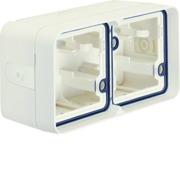 cubyko Boîte double horizontale vide avec 4 entrées associable blanc IP55 WNA685B