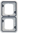 Support double étanche Cubyko pour montage encastré vertical, IP55, Blanc WNA408B