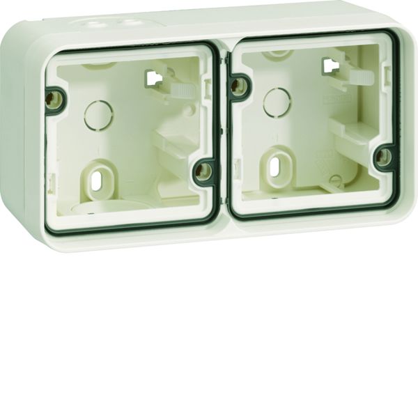 Boîte double Cubyko étanche IP55 blanc associable pose horizontale en saillie WNA682B