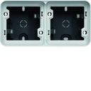 Boîte double Cubyko étanche IP55 gris associable pose horizontale en saillie WNA682