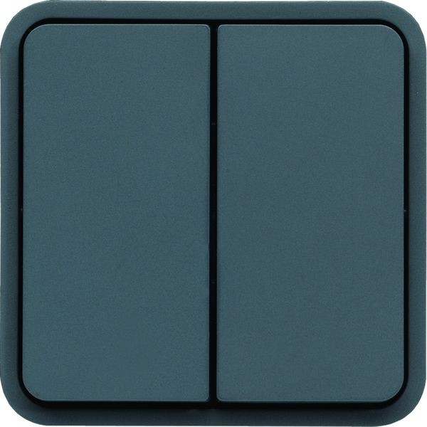 Interrupteur va et vient double Cubyko étanche IP55 associable gris WNA040
